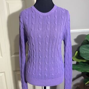 Ralph Lauren Lavender Cable Knit Sweater